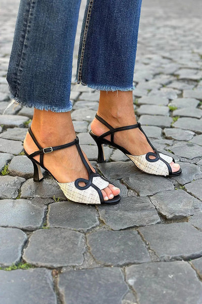 ISABELLA | Sandales à Talon Moyen au Style Rétro