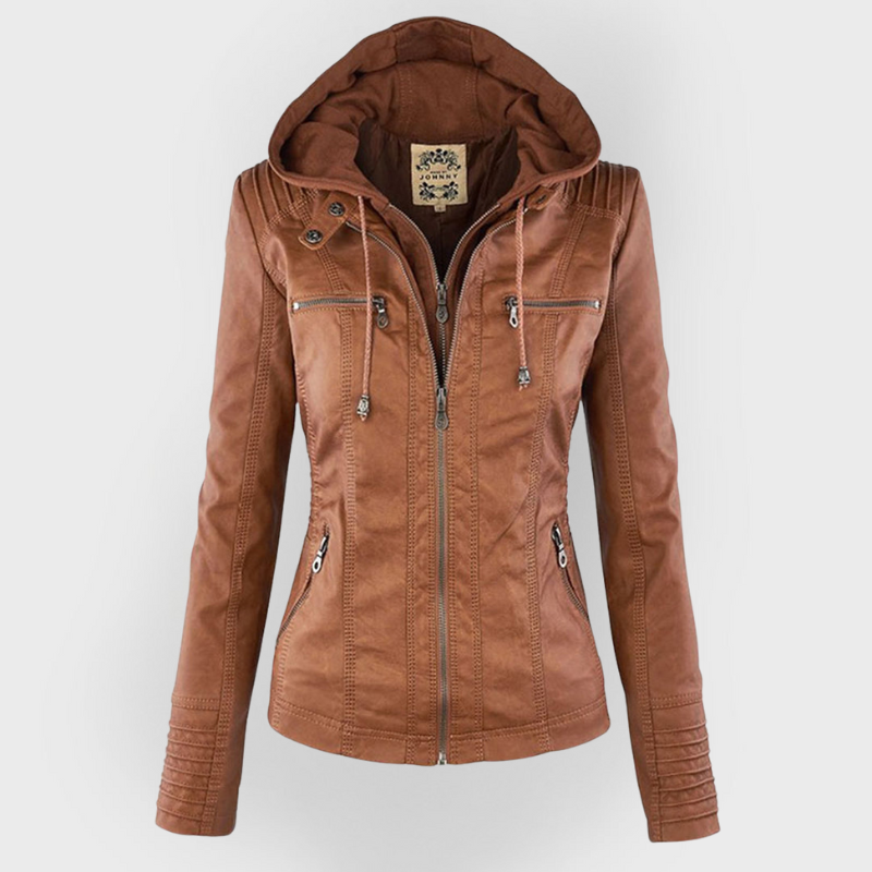 Bellini | Veste En Cuir Tendance Avec Capuche