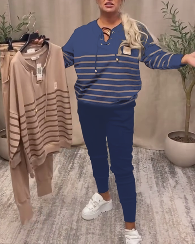 VALERIA | Ensemble deux pièces avec pantalon de sport à rayures
