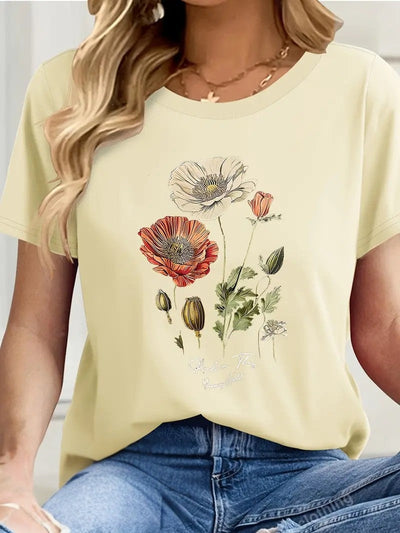 AIMILIA | Elegante camiseta de manga corta con estampado floral