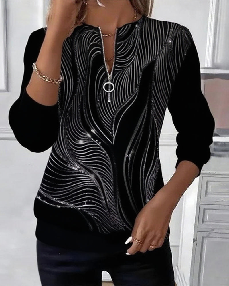 Lucas™ | Sweat à imprimé avec fermeture éclair – style décontracté