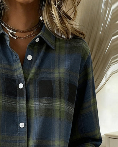 Chemise À Motif À Carreaux Avec Col À Revers