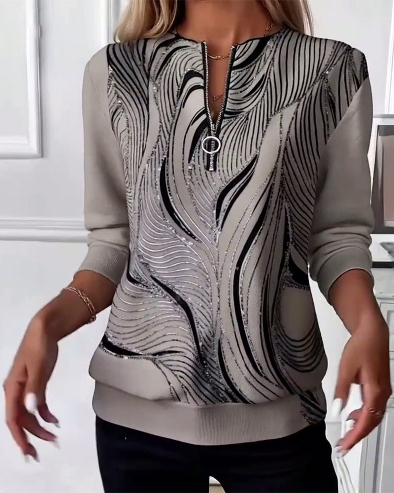 Lucas™ | Sweat à imprimé avec fermeture éclair – style décontracté