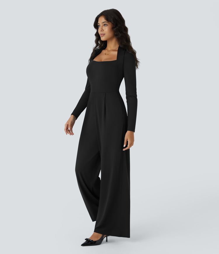 Combinaison À Manches Longues Avec Poches Et Jambes Larges – Easy Peezy