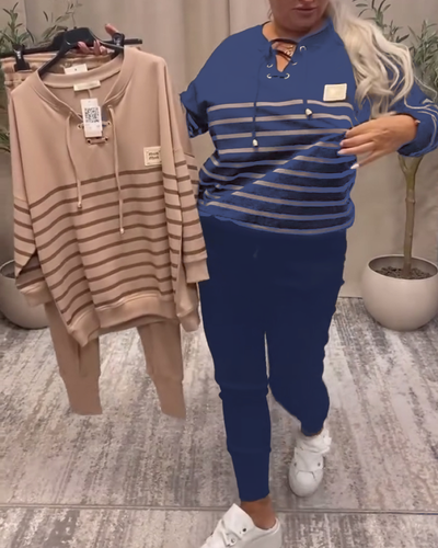 VALERIA | Ensemble deux pièces avec pantalon de sport à rayures