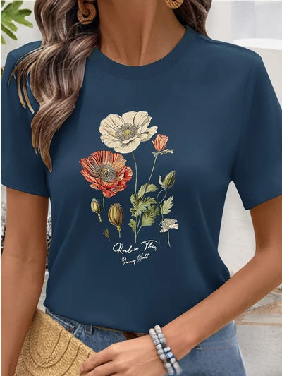 AIMILIA | Elegante camiseta de manga corta con estampado floral