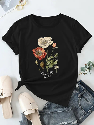 AIMILIA | Elegante camiseta de manga corta con estampado floral
