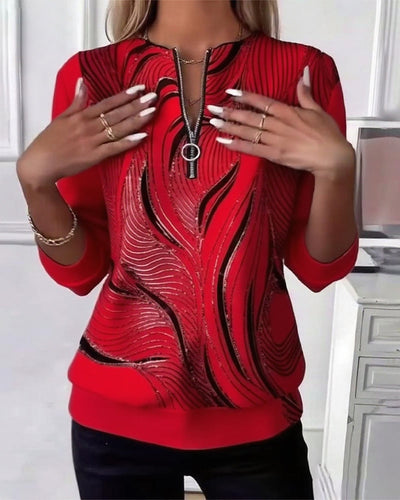 Lucas™ | Sweat à imprimé avec fermeture éclair – style décontracté