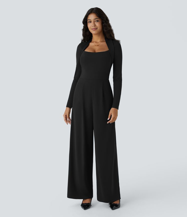Combinaison À Manches Longues Avec Poches Et Jambes Larges – Easy Peezy