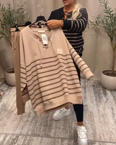 VALERIA | Ensemble deux pièces avec pantalon de sport à rayures