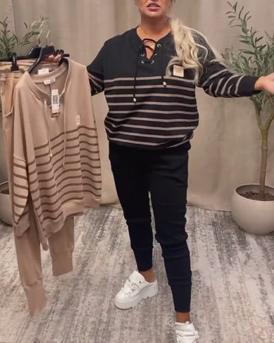 VALERIA | Ensemble deux pièces avec pantalon de sport à rayures