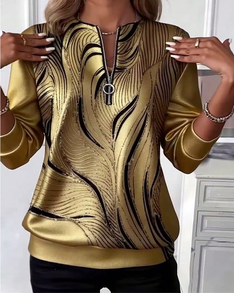 Lucas™ | Sweat à imprimé avec fermeture éclair – style décontracté