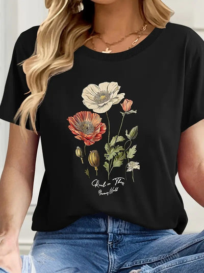 AIMILIA | Elegante camiseta de manga corta con estampado floral