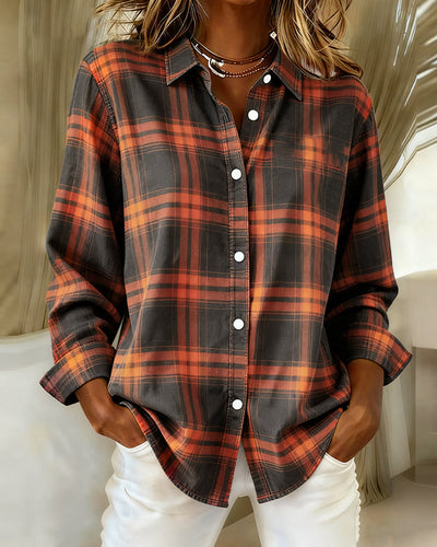 Chemise À Motif À Carreaux Avec Col À Revers