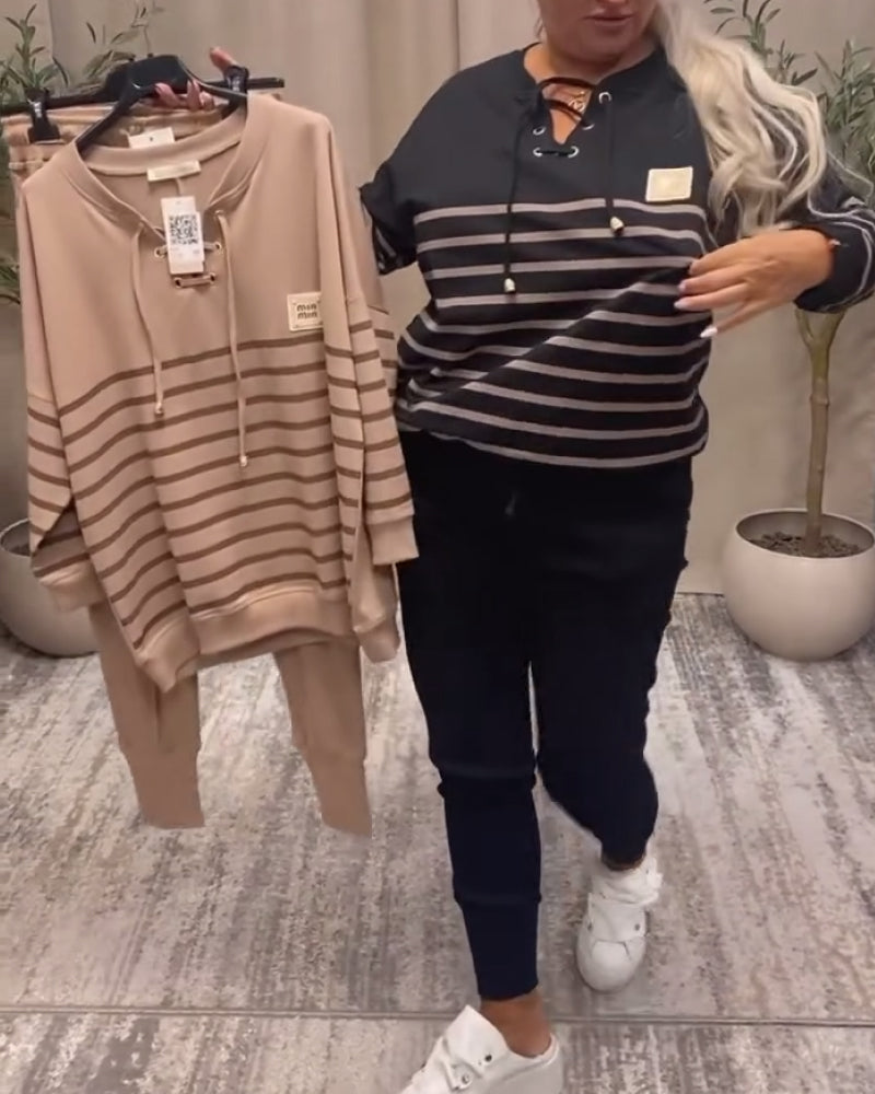 VALERIA | Ensemble deux pièces avec pantalon de sport à rayures