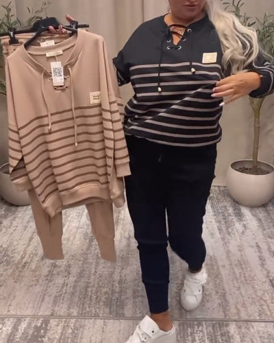 VALERIA | Ensemble deux pièces avec pantalon de sport à rayures