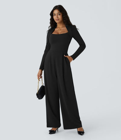 Combinaison À Manches Longues Avec Poches Et Jambes Larges – Easy Peezy