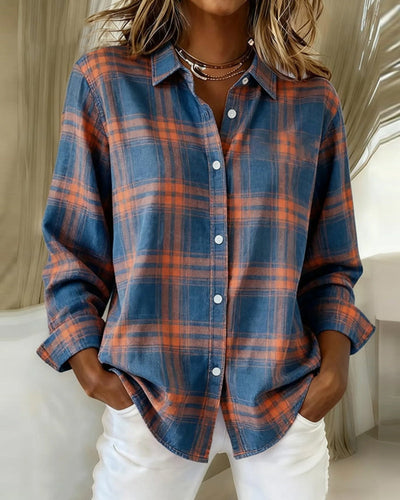 Chemise À Motif À Carreaux Avec Col À Revers