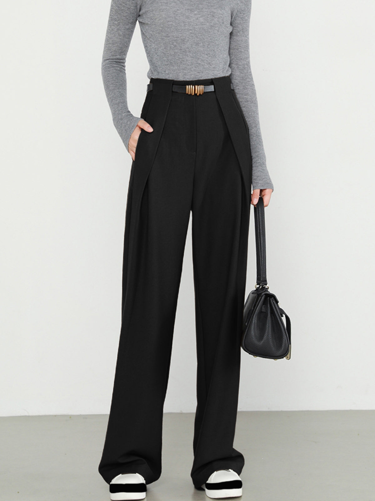 Pantalon Droit Avec Poches Plates