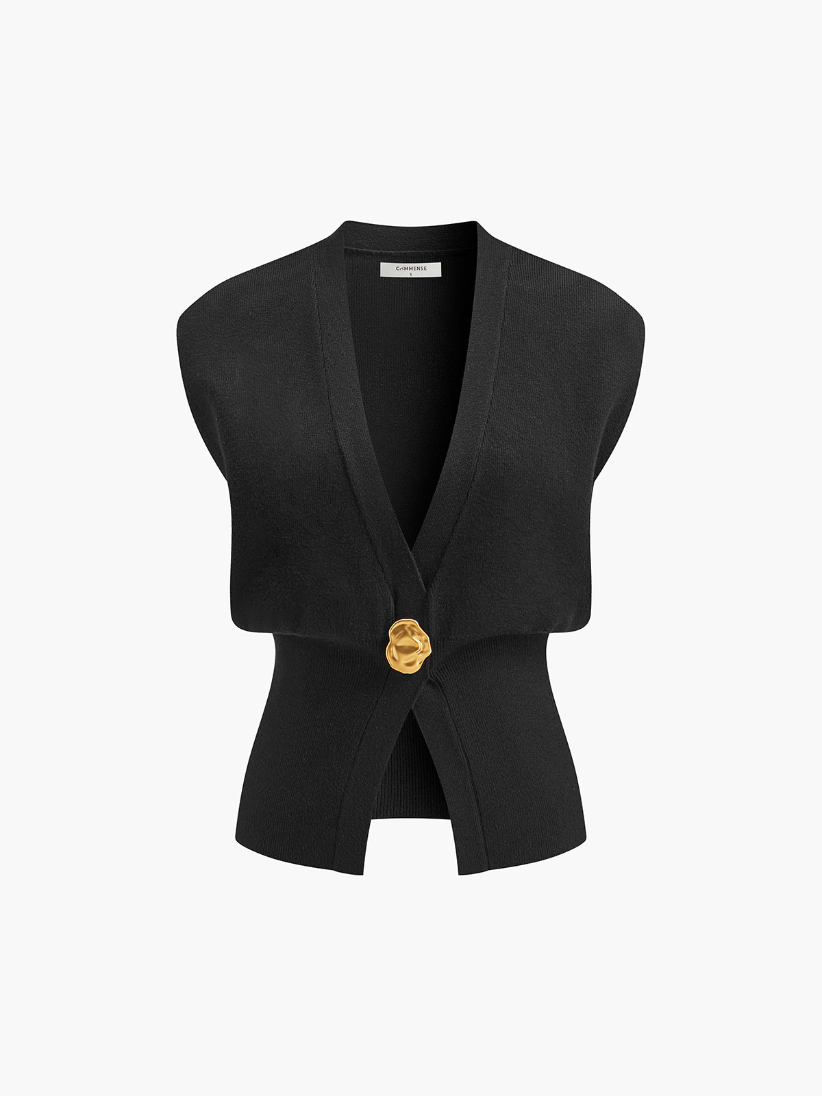 Gilet Style Pull À Col En V Avec Détail Boutonné