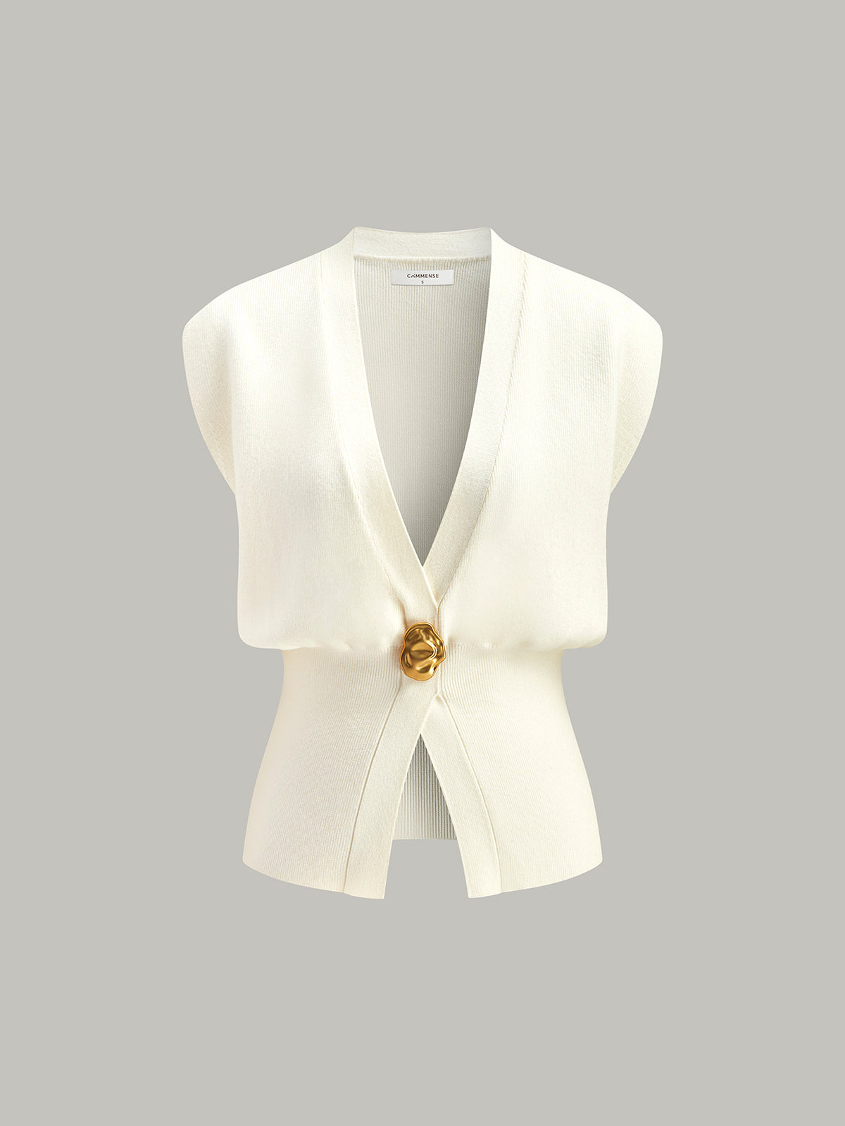 Gilet Style Pull À Col En V Avec Détail Boutonné