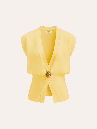 Gilet Style Pull À Col En V Avec Détail Boutonné