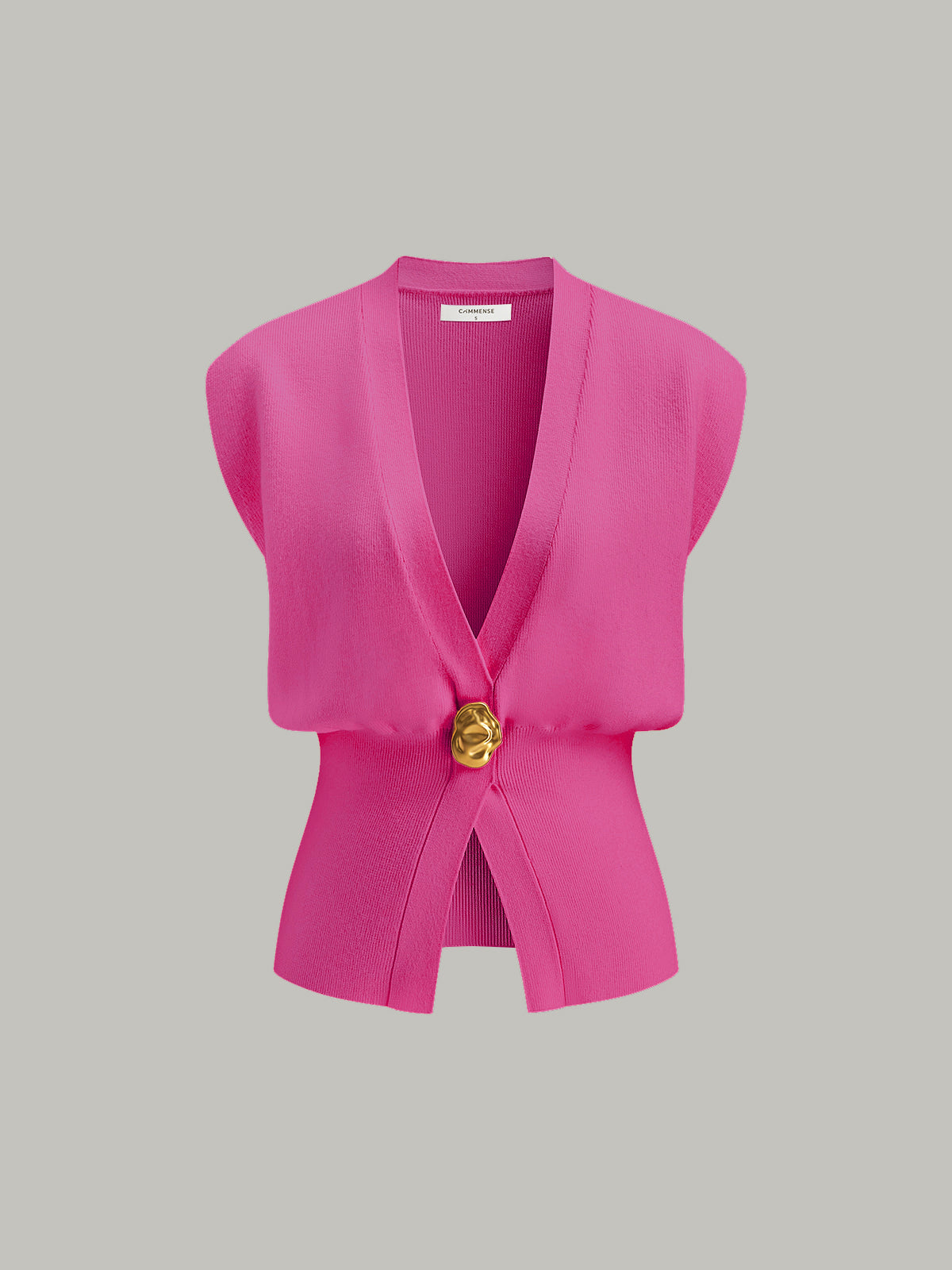 Gilet Style Pull À Col En V Avec Détail Boutonné