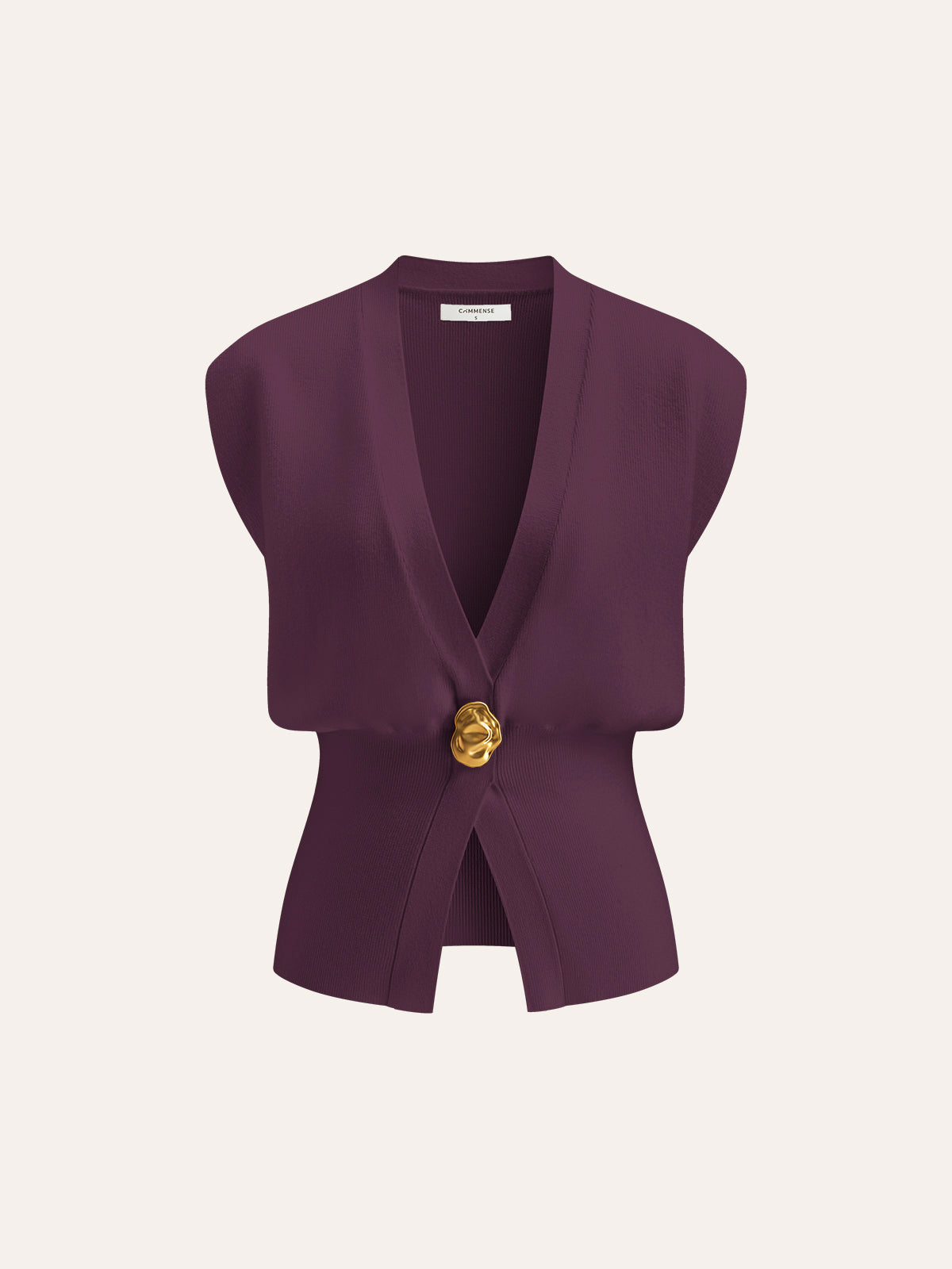 Gilet Style Pull À Col En V Avec Détail Boutonné