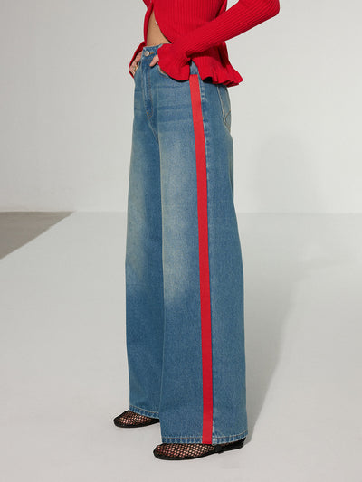 Jean Large Avec Bandes Latérales Contrastantes
