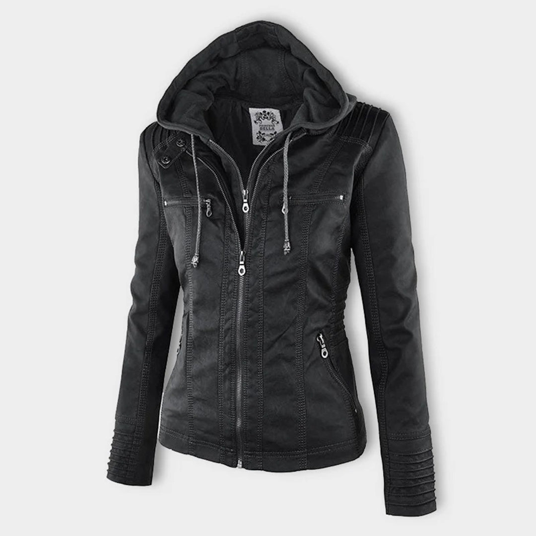 Bellini | Veste En Cuir Tendance Avec Capuche