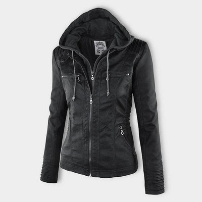 Bellini | Veste En Cuir Tendance Avec Capuche