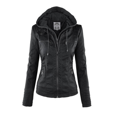 Bellini | Veste En Cuir Tendance Avec Capuche