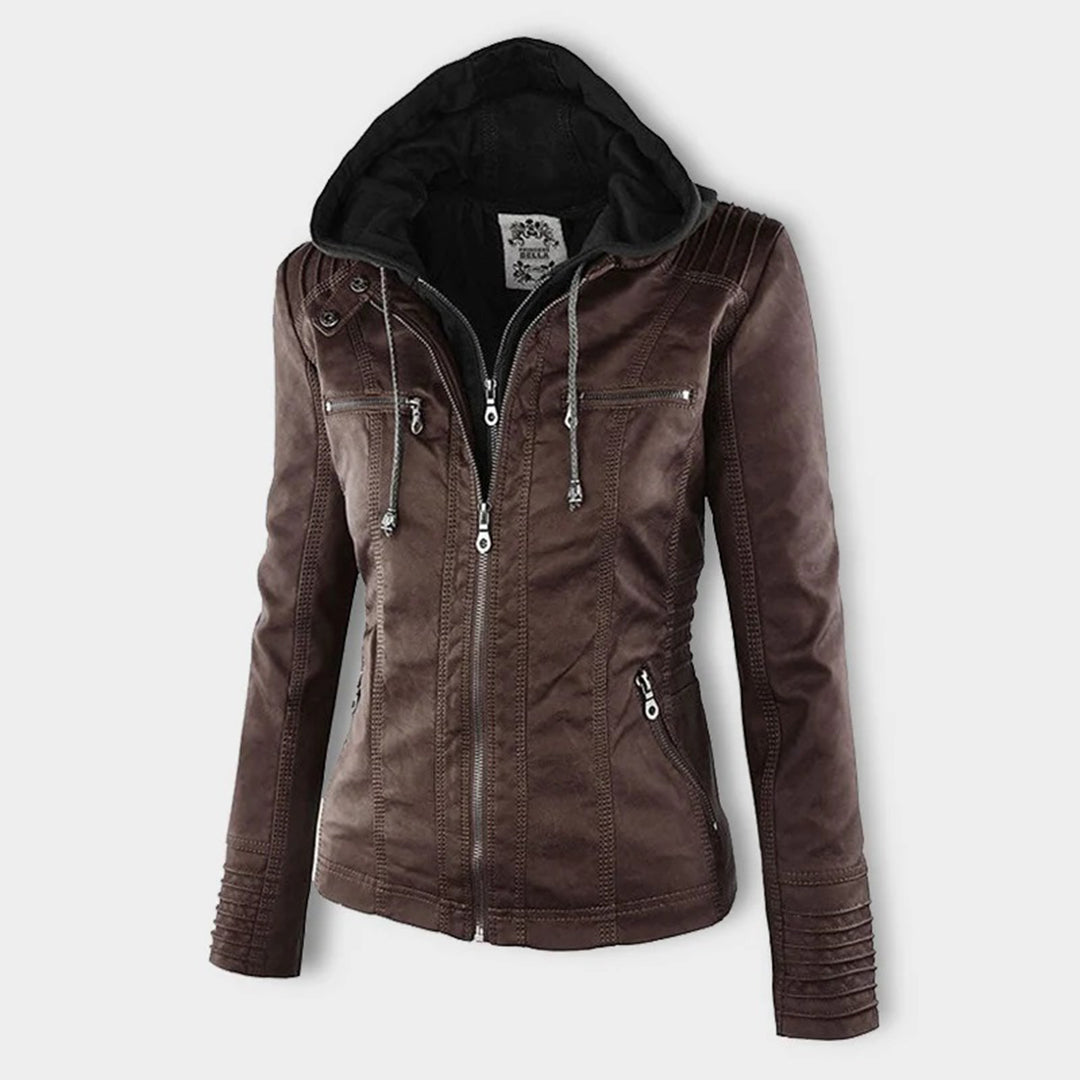 Bellini | Veste En Cuir Tendance Avec Capuche