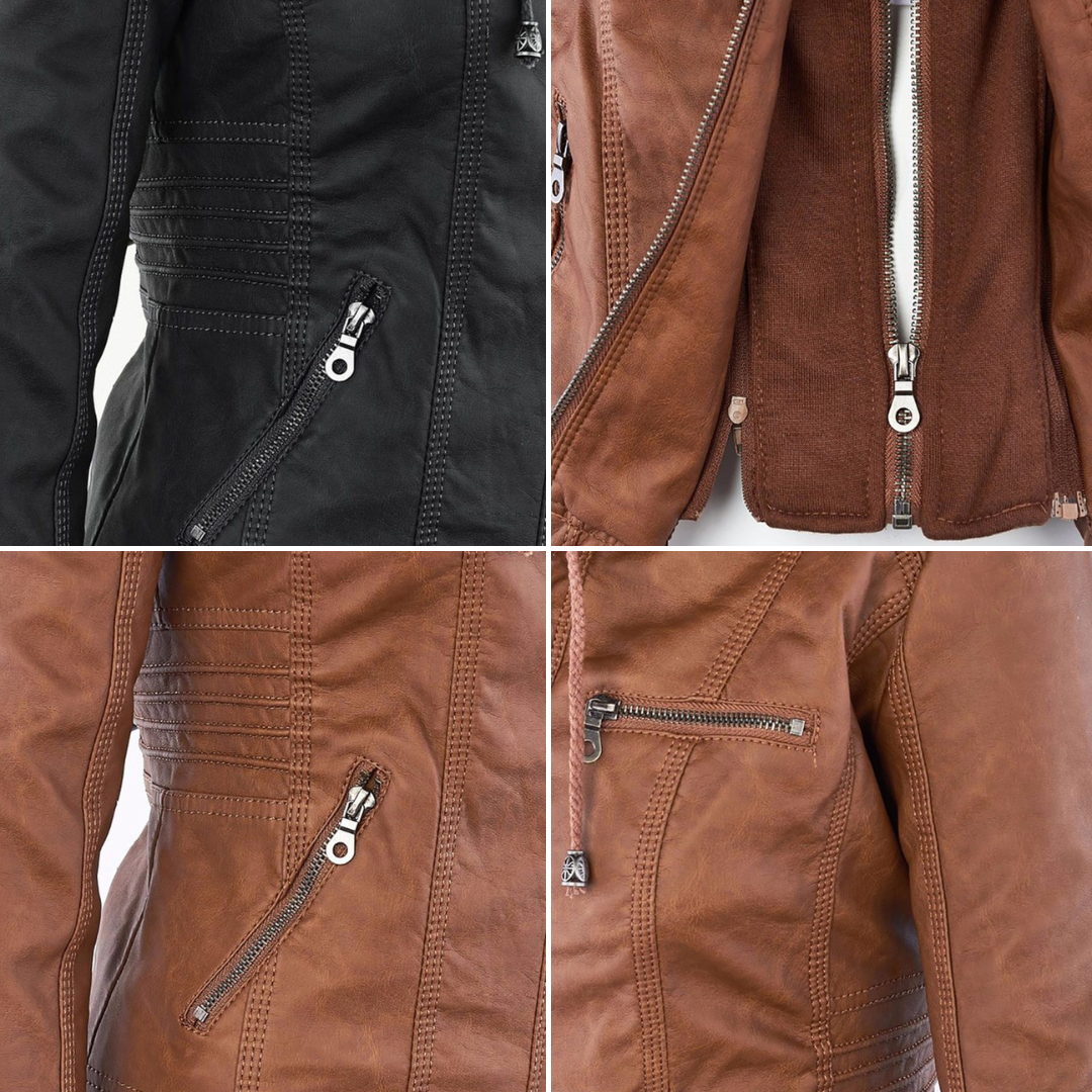 Bellini | Veste En Cuir Tendance Avec Capuche