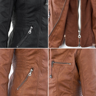 Bellini | Veste En Cuir Tendance Avec Capuche