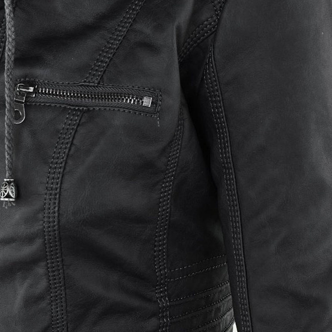 Bellini | Veste En Cuir Tendance Avec Capuche