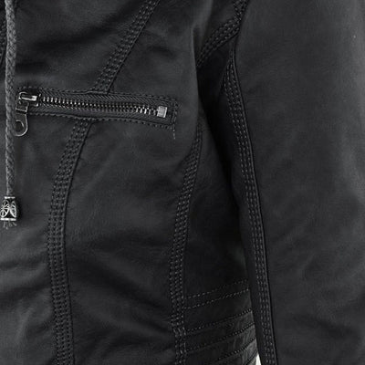 Bellini | Veste En Cuir Tendance Avec Capuche