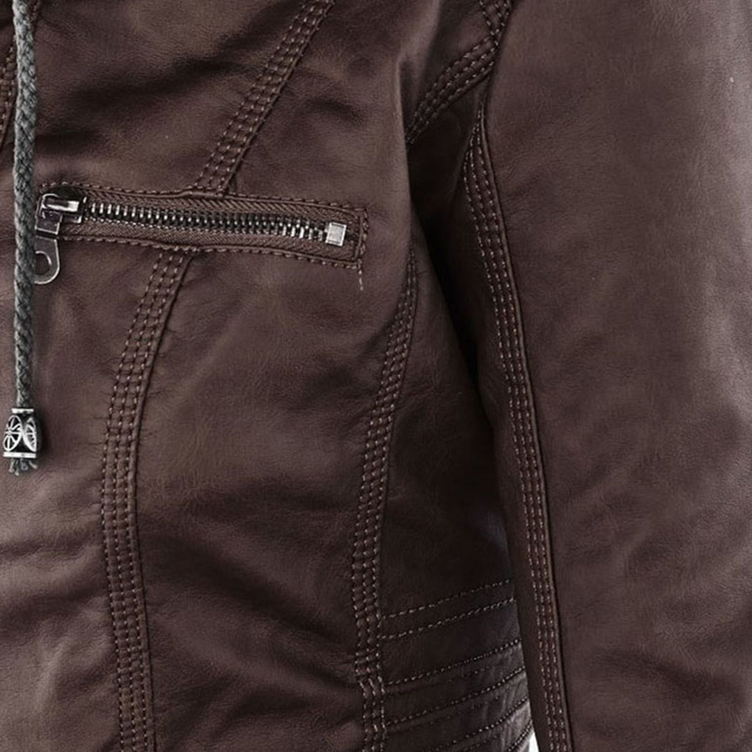 Bellini | Veste En Cuir Tendance Avec Capuche