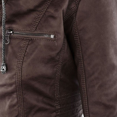 Bellini | Veste En Cuir Tendance Avec Capuche