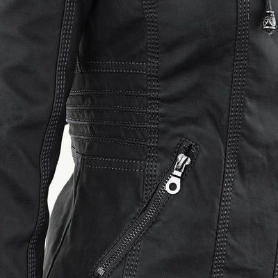 Bellini | Veste En Cuir Tendance Avec Capuche