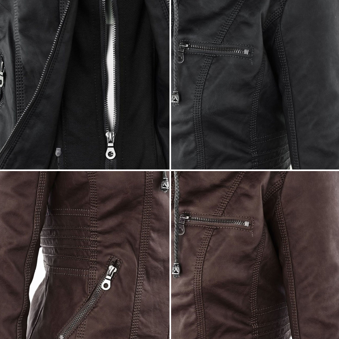 Bellini | Veste En Cuir Tendance Avec Capuche