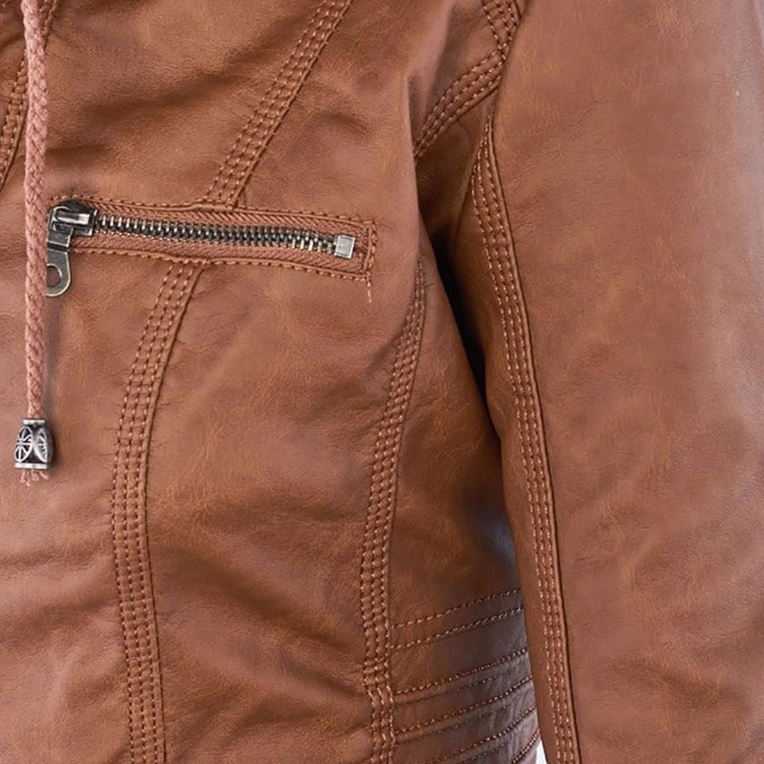 Bellini | Veste En Cuir Tendance Avec Capuche