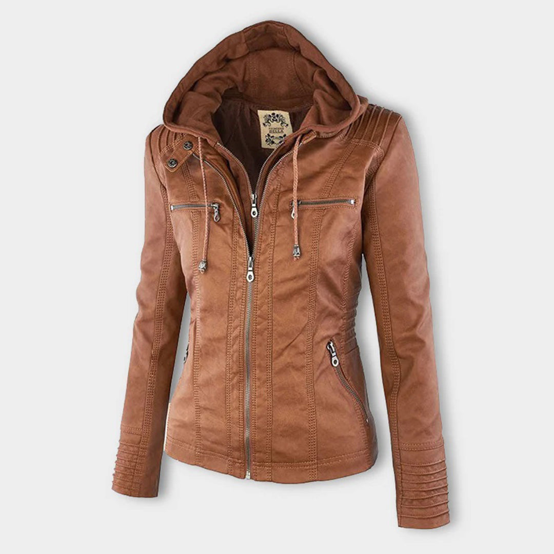 Bellini | Veste En Cuir Tendance Avec Capuche