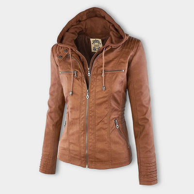 Bellini | Veste En Cuir Tendance Avec Capuche