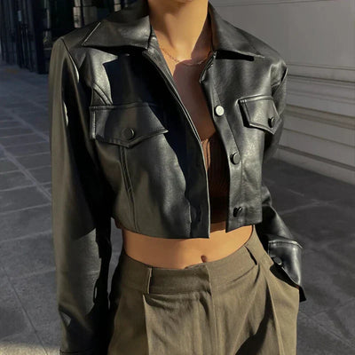 Élise™ | Veste en similicuir élégante
