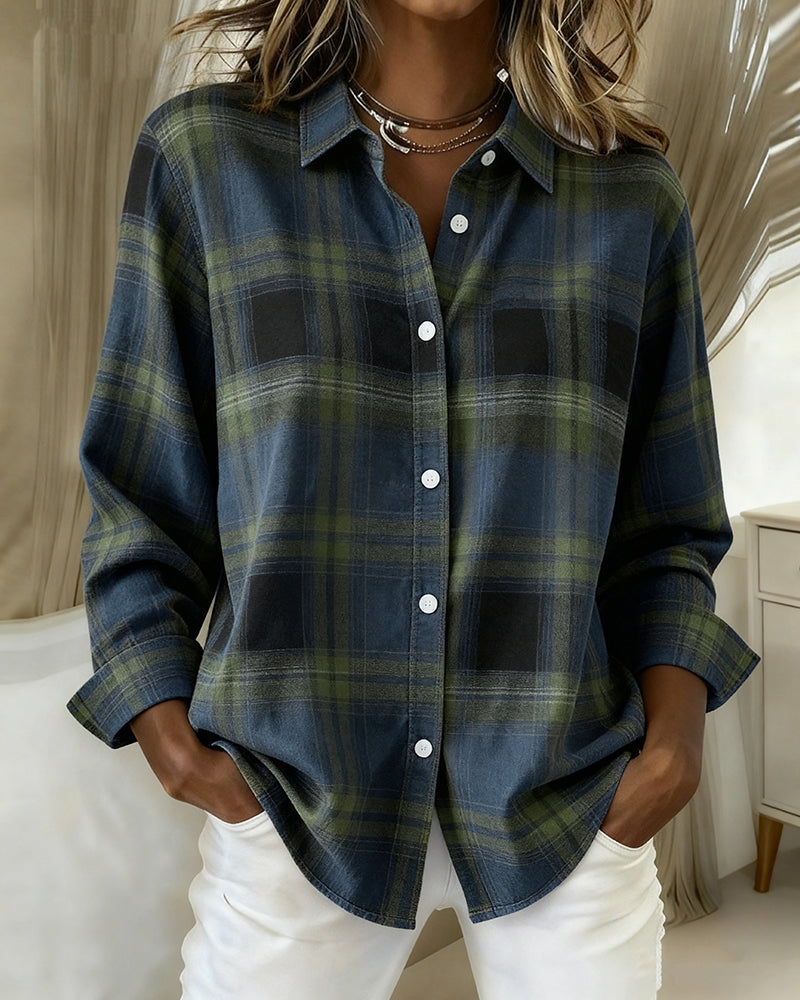 Chemise À Motif À Carreaux Avec Col À Revers