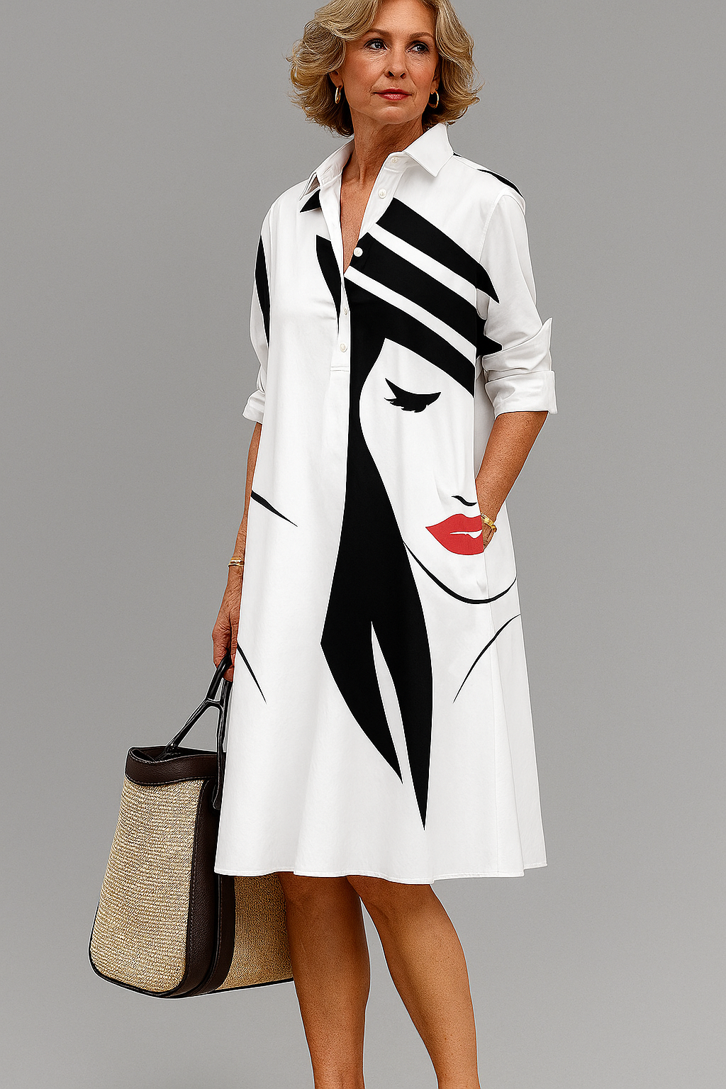 CLARA – Robe Midi Imprimée