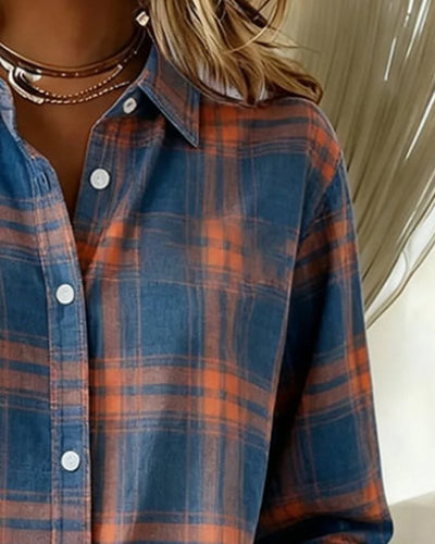 Chemise À Motif À Carreaux Avec Col À Revers
