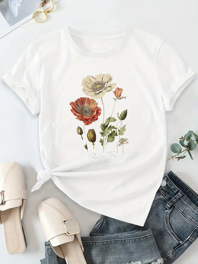AIMILIA | Elegante camiseta de manga corta con estampado floral