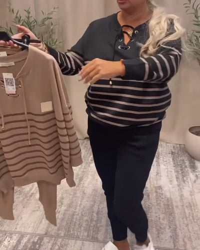 VALERIA | Ensemble deux pièces avec pantalon de sport à rayures